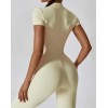 Гладкий комбінізон Leggings Body Crop T-shirt model 31 (Crema)